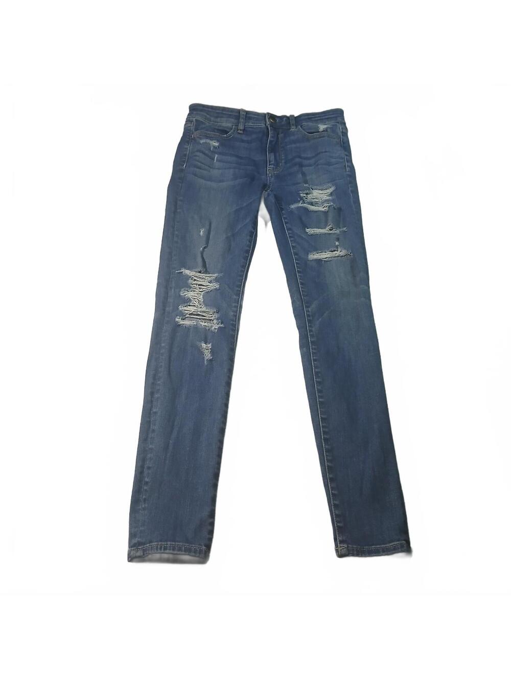 American Eagle Distressed Skinny Jeans Womens Size 6 Regular Stretch Blue